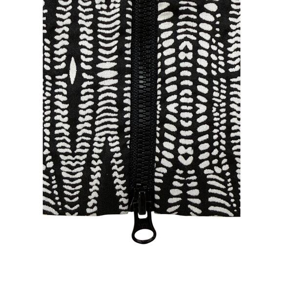 Lane Bryant Skirt Black White Geo Print Full Back Zipper Womens 16 Midi - Picture 8 of 12